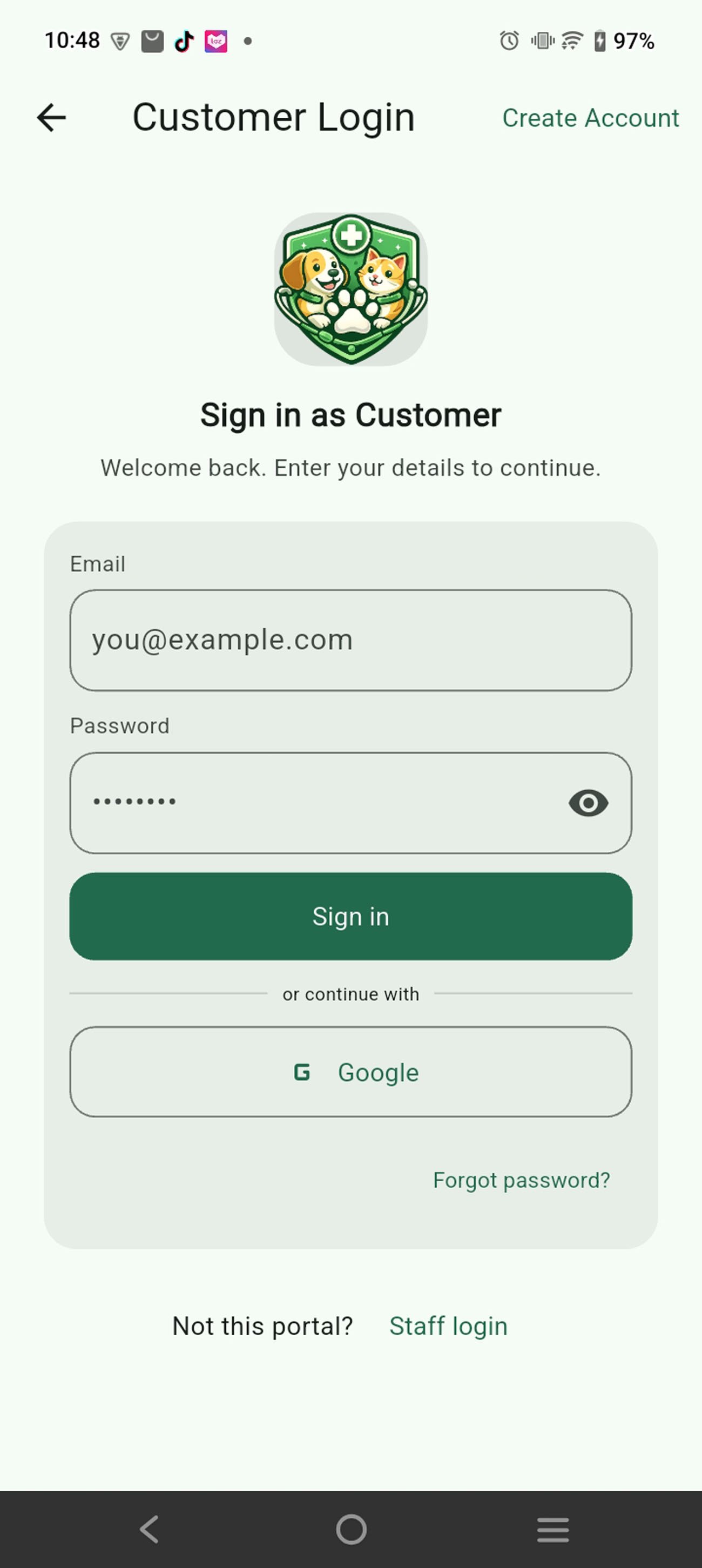 VetAssist Customers Screenshot